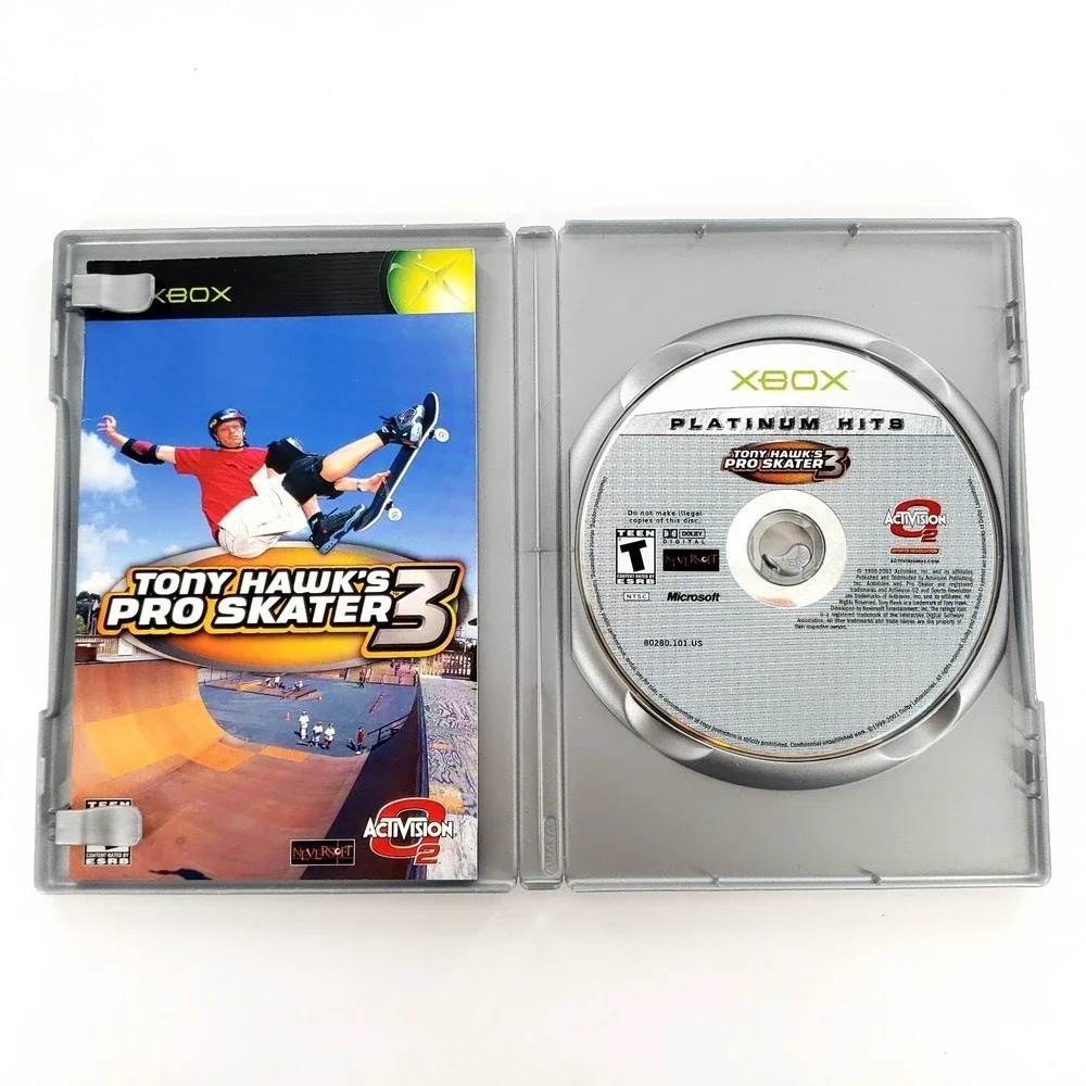 Tony Hawk's Pro Skater 3 Microsoft Xbox Complete w/ Reg Card Broken Case Tested